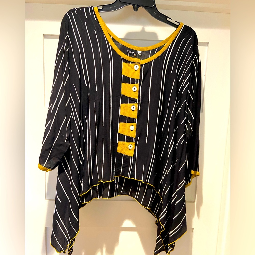Beautiful unique blouse! Brand:Iguana. Size Large. Rayon NWT